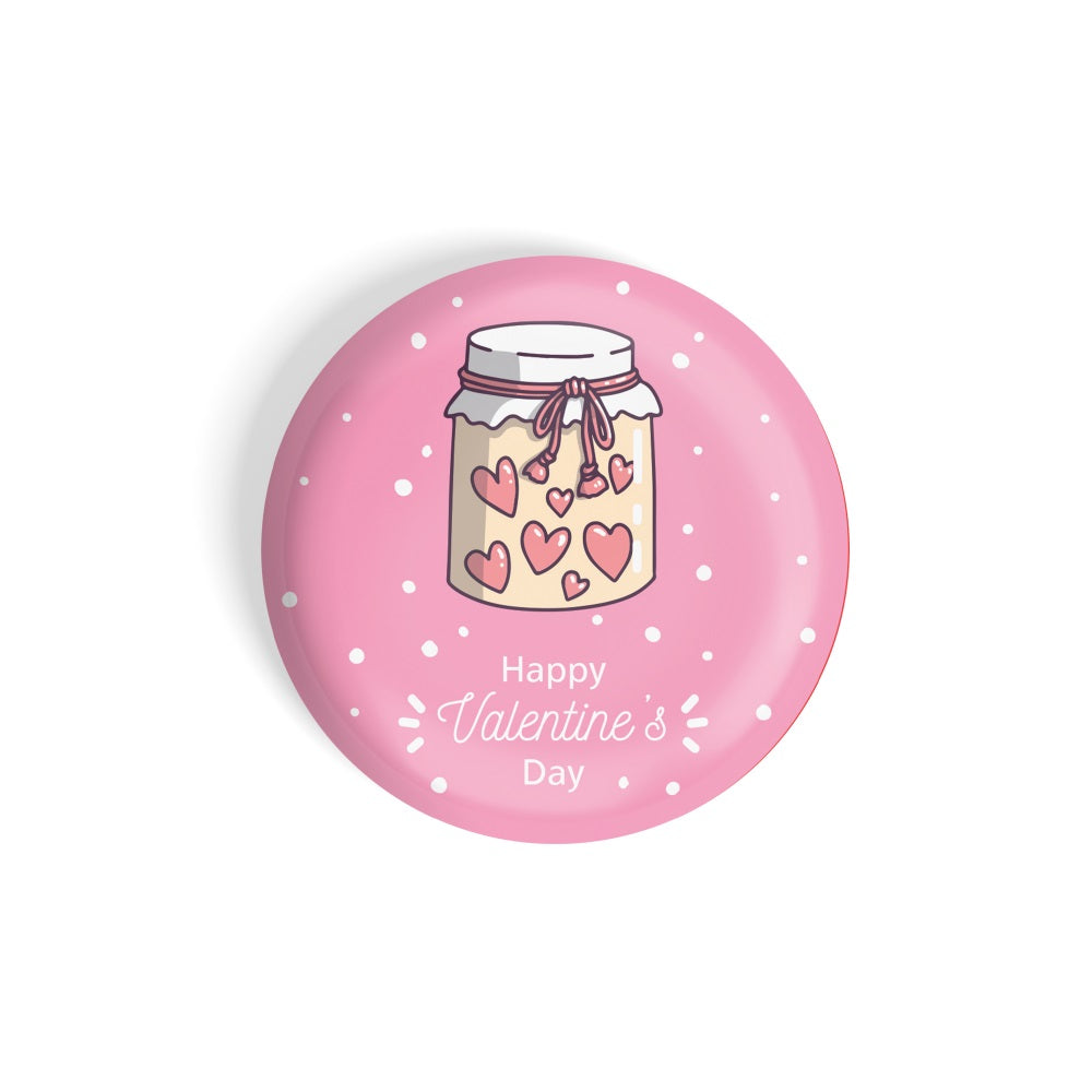 dhcrafts Round Fridge Magnet Pink Valentine's Day D2 Glossy Finish Design Pack of 1 (75 mm)